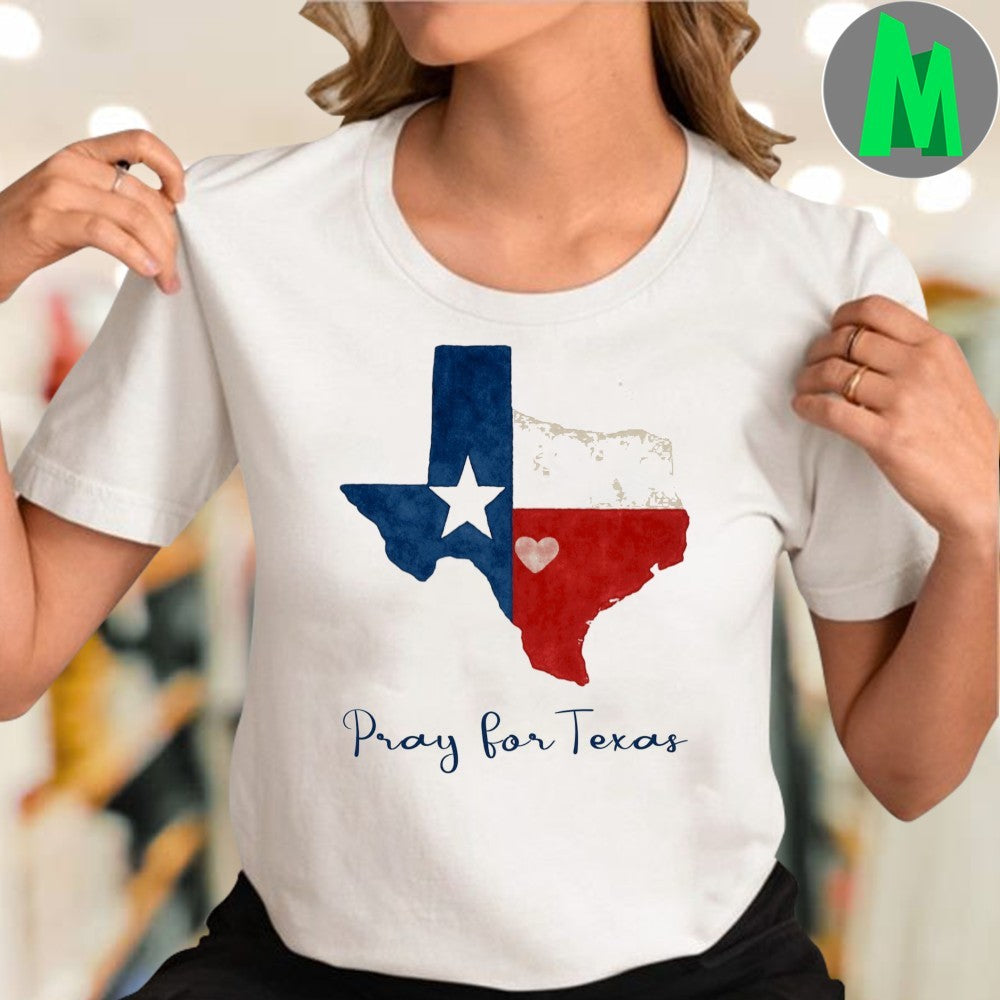 Pray for Texas Flag Map Support T-Shirt