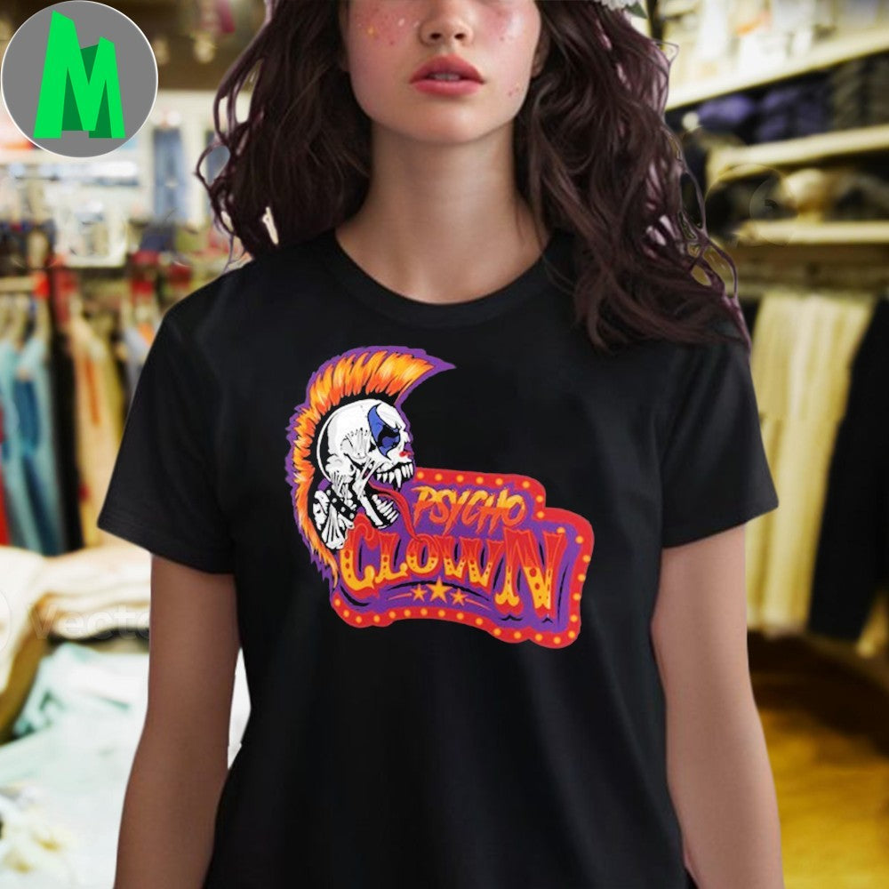 Psycho Clown AAA Mohawk Skull Wrestling Graphic T-Shirt