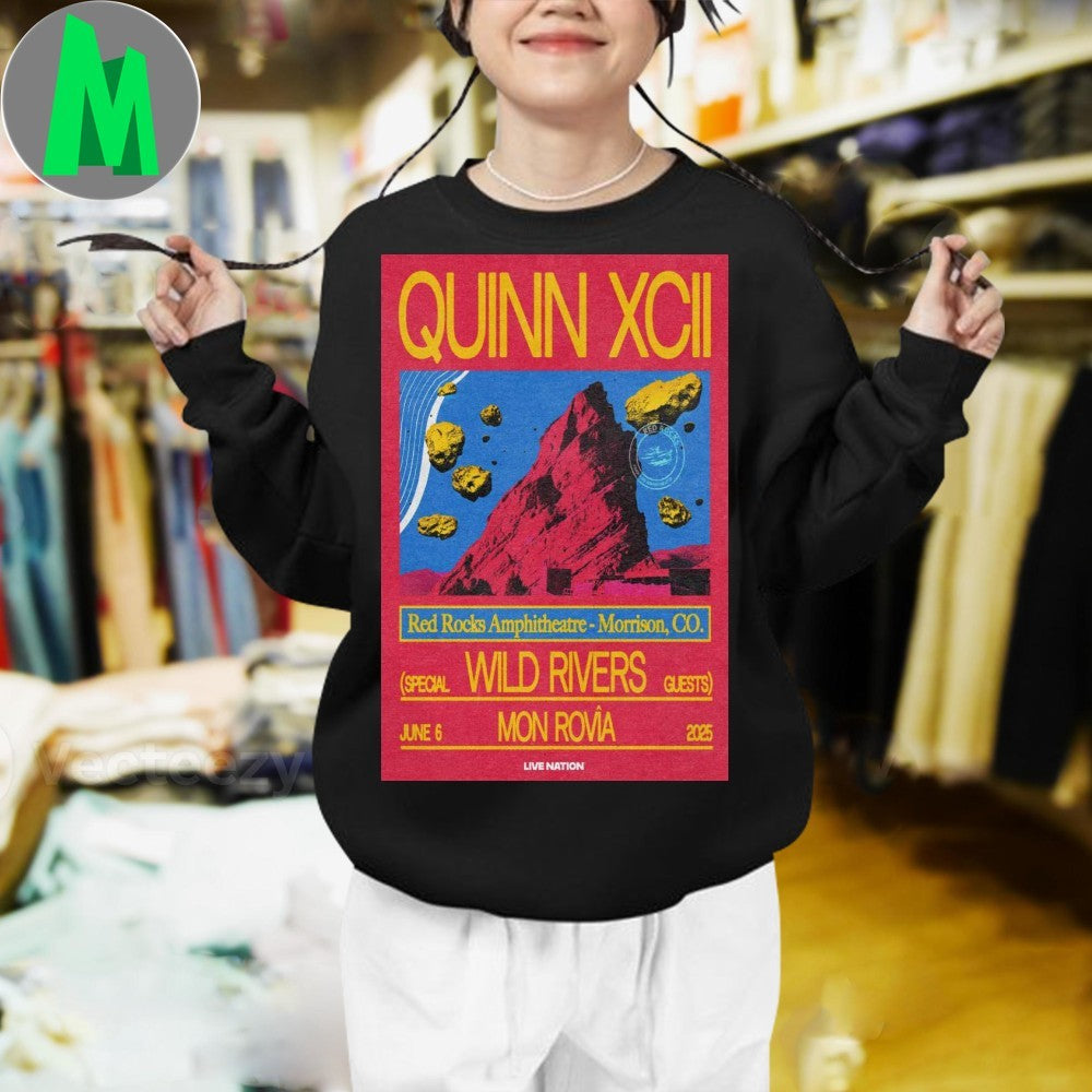 Quinn XCII Red Rocks Amphitheatre Morrison CO June 6 2025 Concert Poster T-Shirt