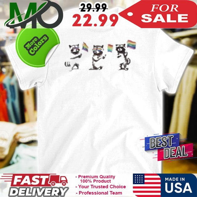 Raccoon Gay Pride LGBTQ+ Graphic Shirt