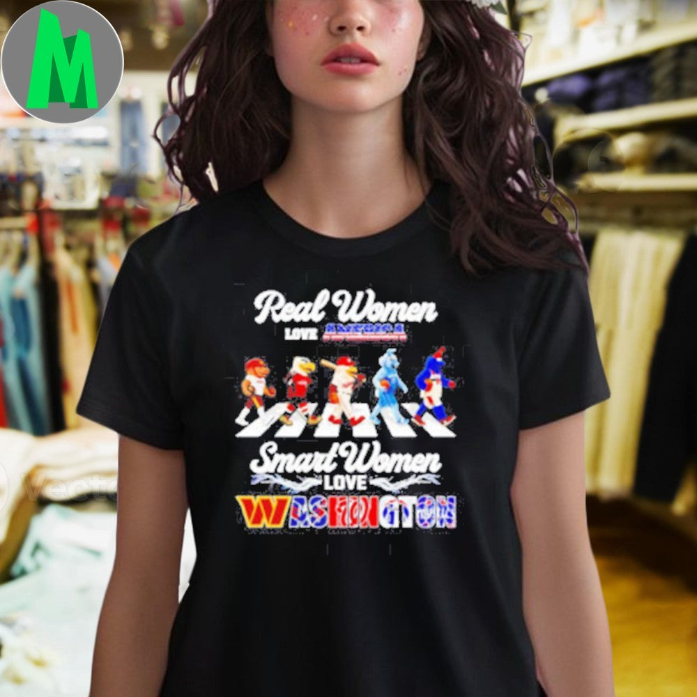 Real Women Love America Smart Women Love Washington Sports Mascot T-Shirt