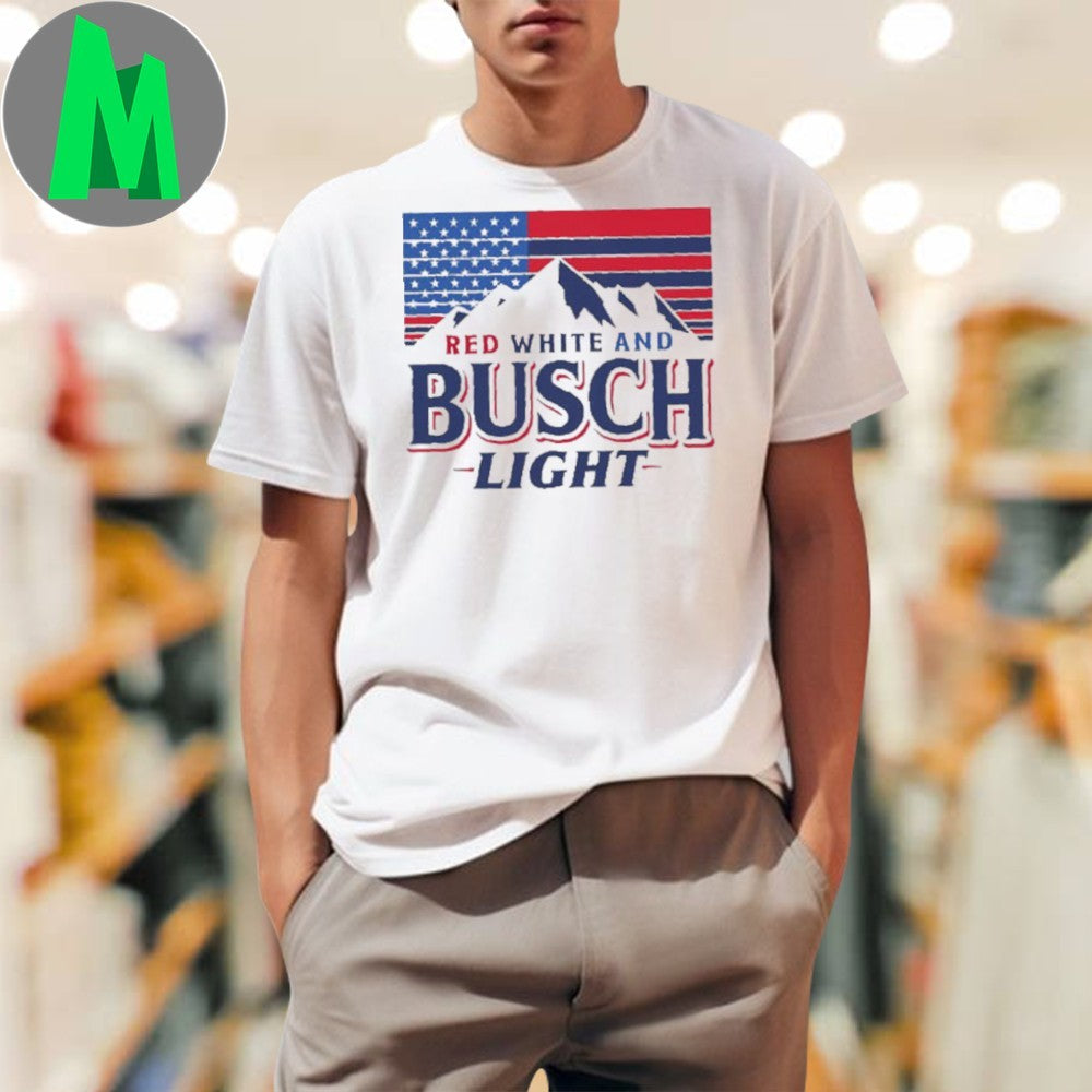 Red White and Busch Light 4th of July Shirt