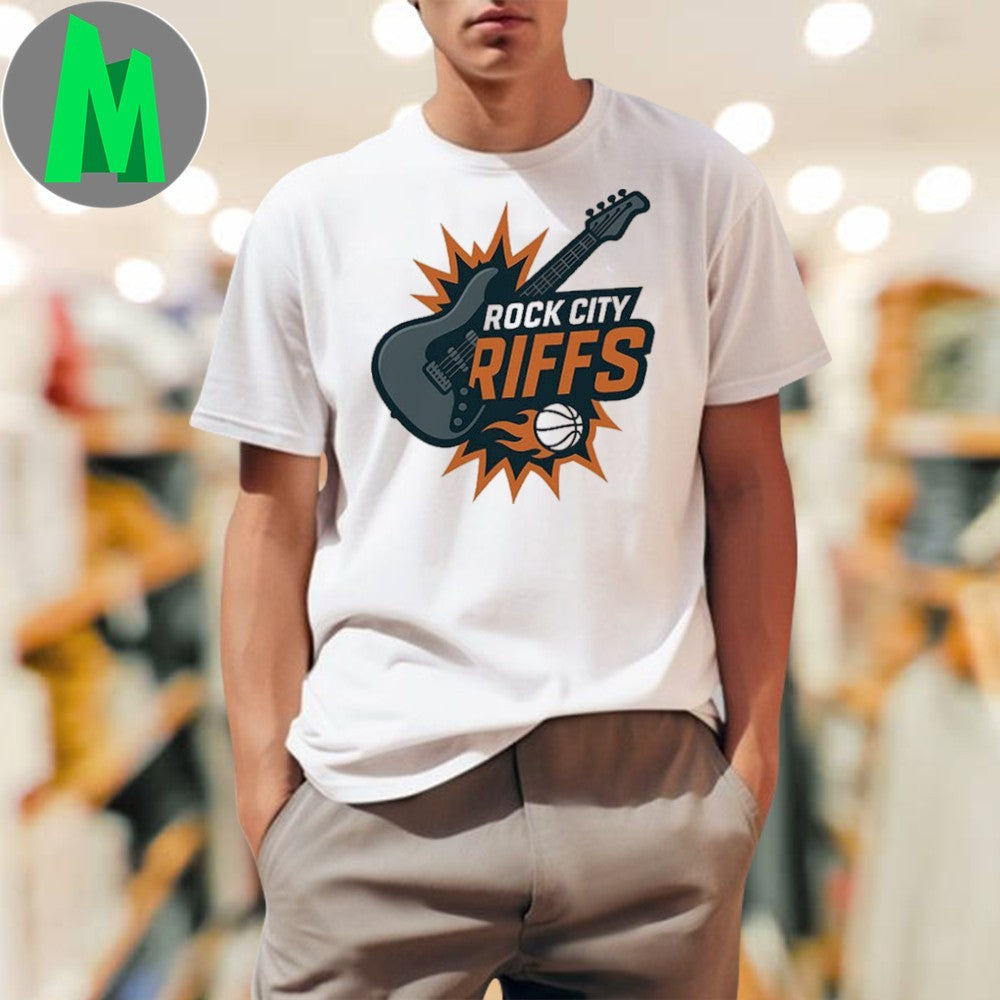 Rock City Riffs Guitar & Basketball Logo T-Shirt