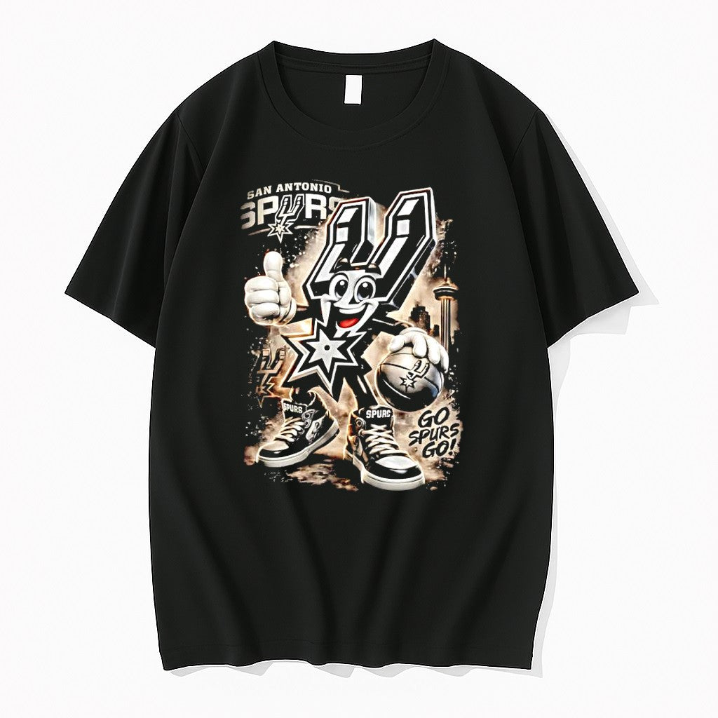 Official San Antonio Spurs Go Spurs Go Mascot Basketball Thumbs Up T Shirts Jpg