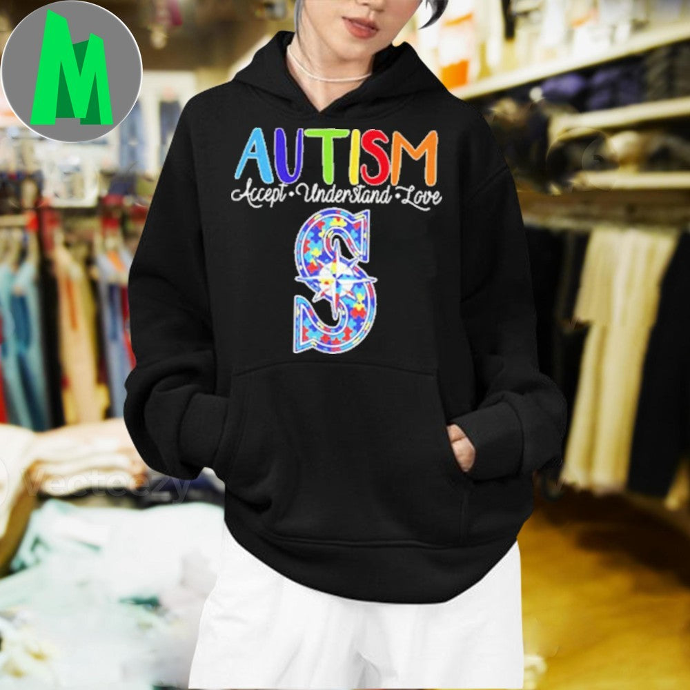 Seattle Mariners Autism Awareness Puzzle Piece Logo T-Shirt