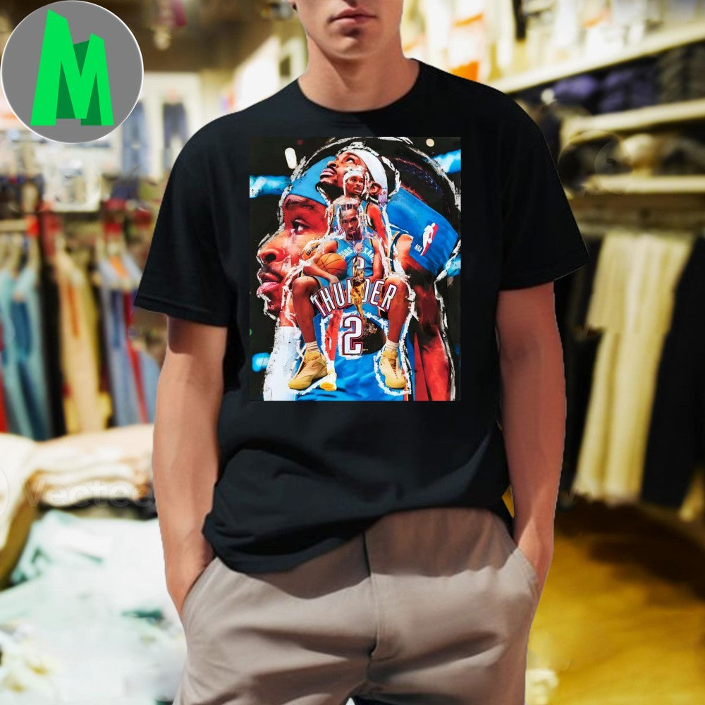 Shai Gilgeous Alexander Mvp Thunder Mixed Media Art Style Shirt