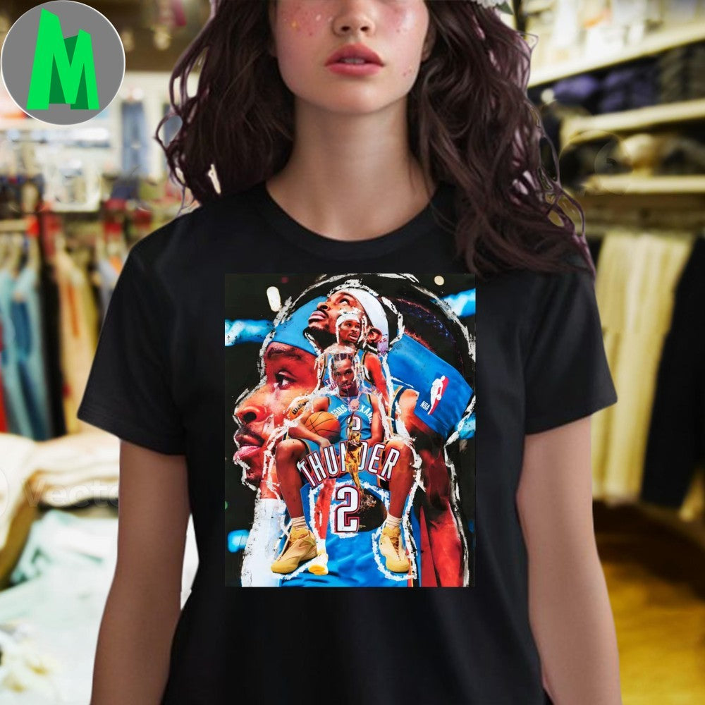 Shai Gilgeous Alexander Mvp Thunder Mixed Media Art Style Shirt
