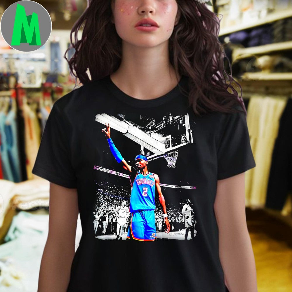 Shai Gilgeous-Alexander OKC Thunder Victory Pose NBA Fan T-Shirt