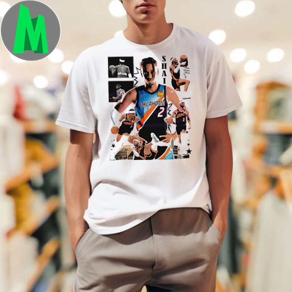 Shai Gilgeous Alexander Oklahoma City Thunder Action Collage Graphic Shirt