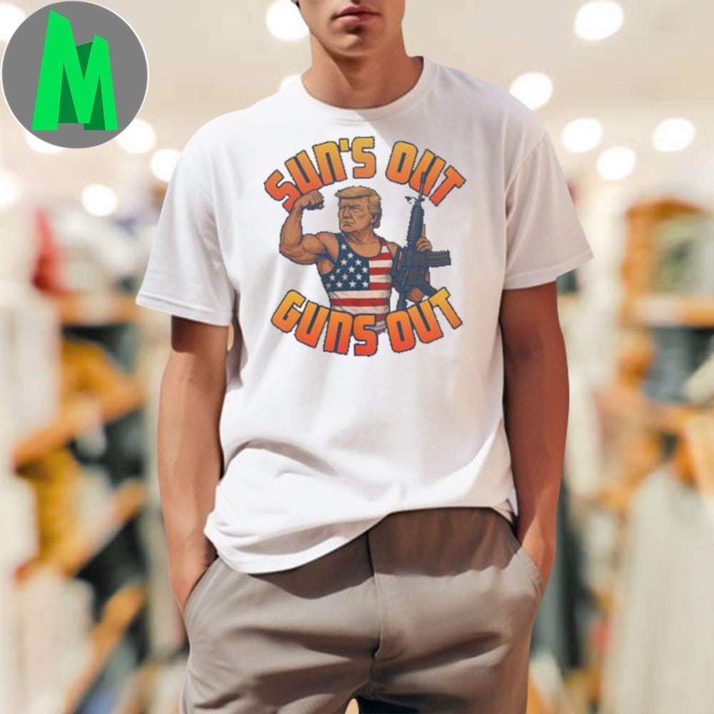 Sun’s Out Guns Out Patriotic Donald Trump Rifle Shirt