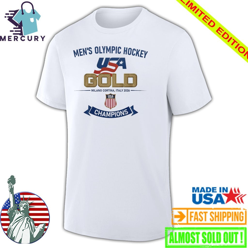 Team USA Men’s Olympic Hockey Milano Cortina 2026 Gold Champions Shirt