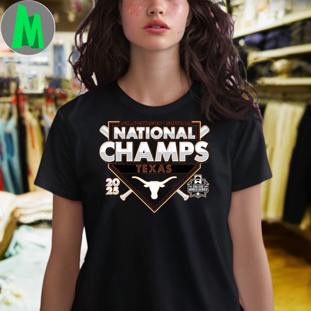 Texas Longhorns 2025 NCAA Softball National Champs Women’s College World Series T-Shirt