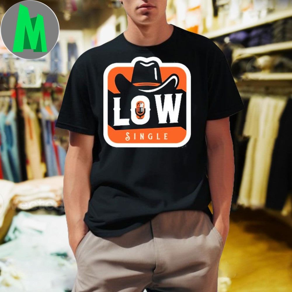 The Low Single Cowboy Hat and Microphone Logo T-Shirt