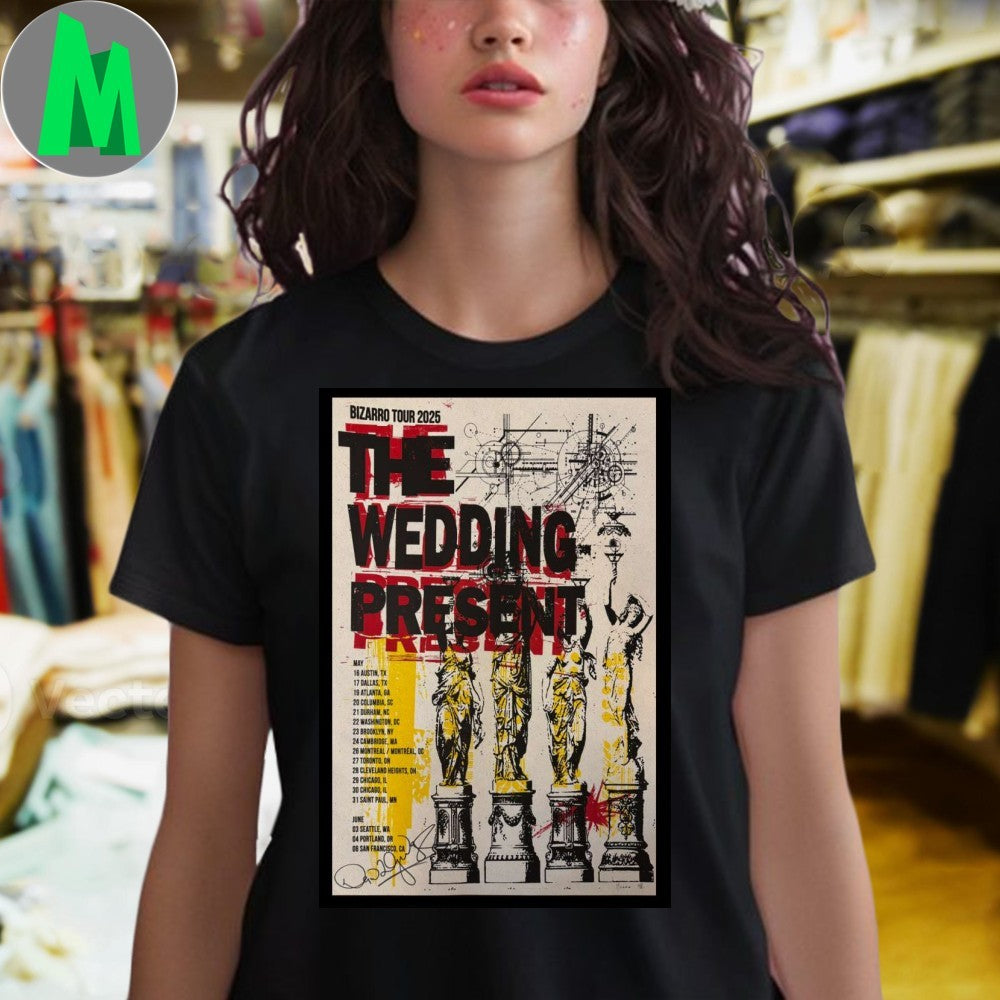 The Wedding Present Bizarro Tour 2025 Concert T-Shirt Indie Rock Band Tee Music Merch