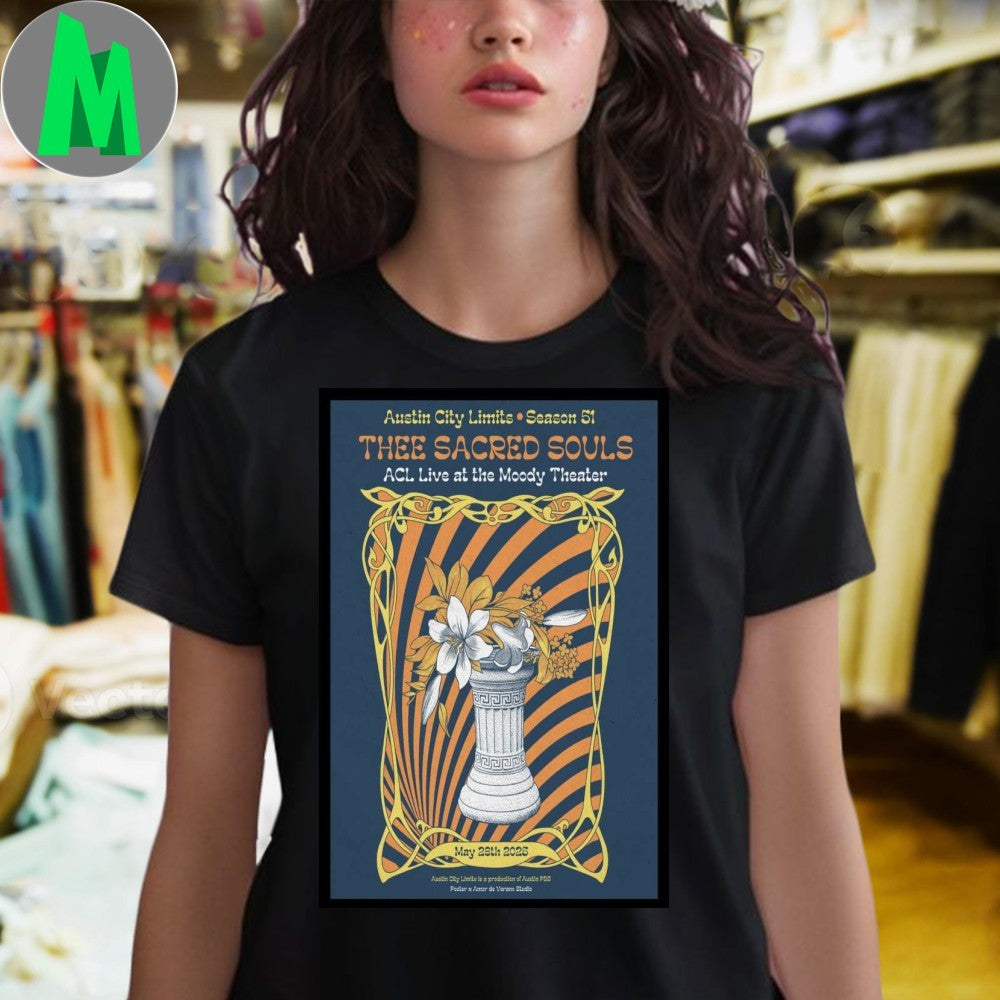 Thee Sacred Souls ACL Live at The Moody Theater 2025 Concert Poster T-Shirt Soul R&B Band Merch