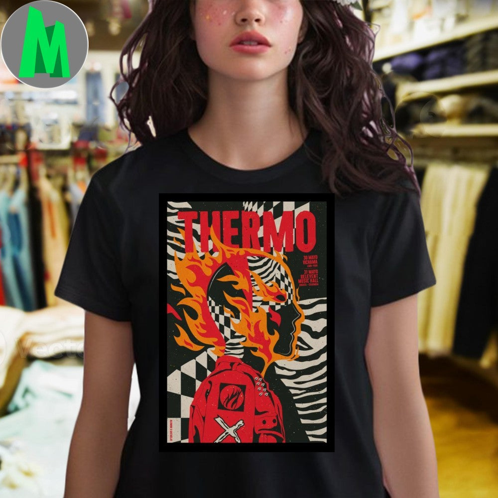 Thermo Bogota 31 2025 Concert Poster T-Shirt Hardcore Punk Band Apparel Black