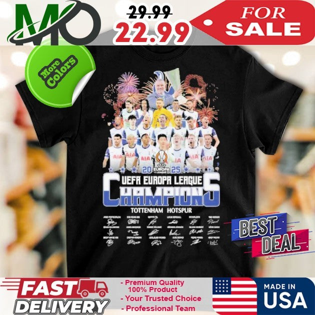 Tottenham Hotspur FC 2025 UEFA Europa League Champions Signature Fan T-Shirt