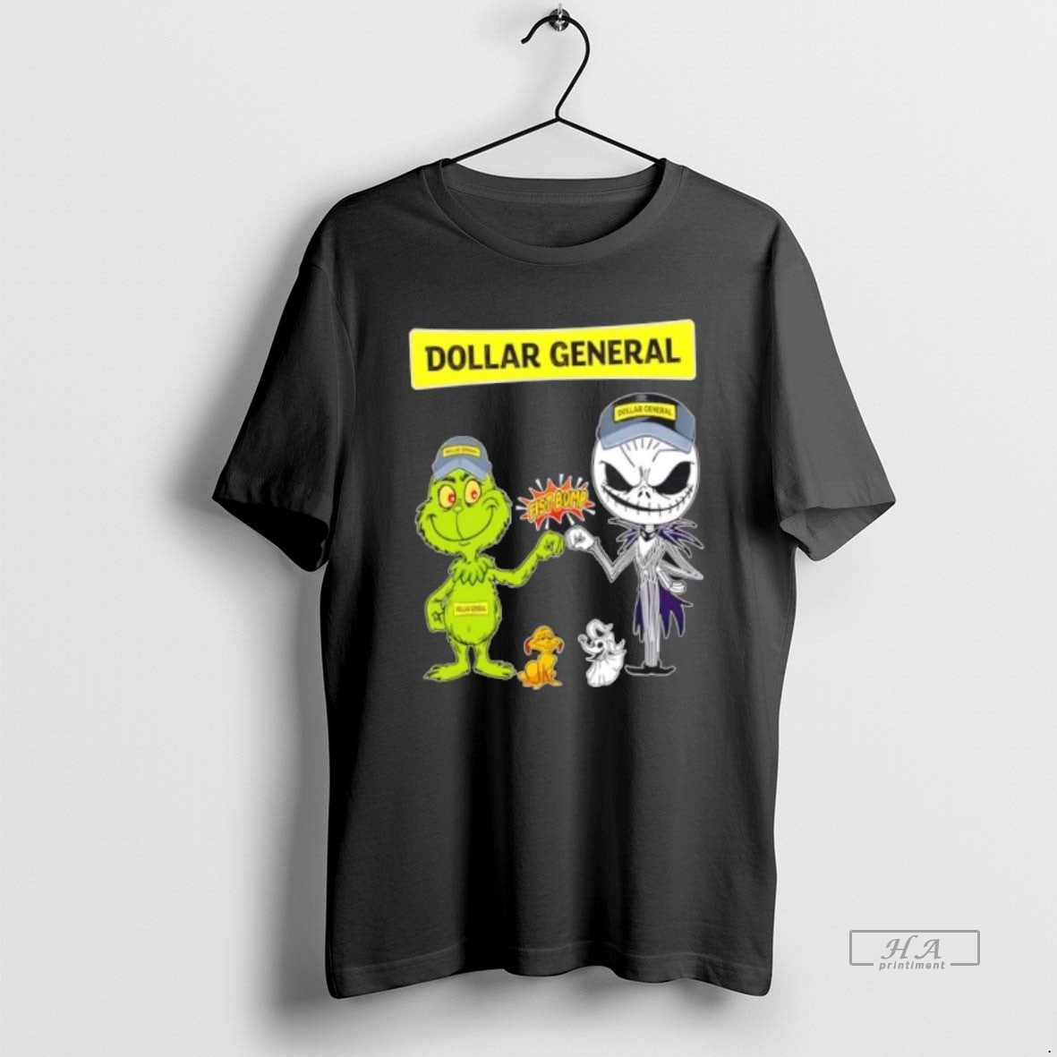 Official Trendy Dollar General X Grinch And Jack Skellington Fist Bump Uniwilling Friends