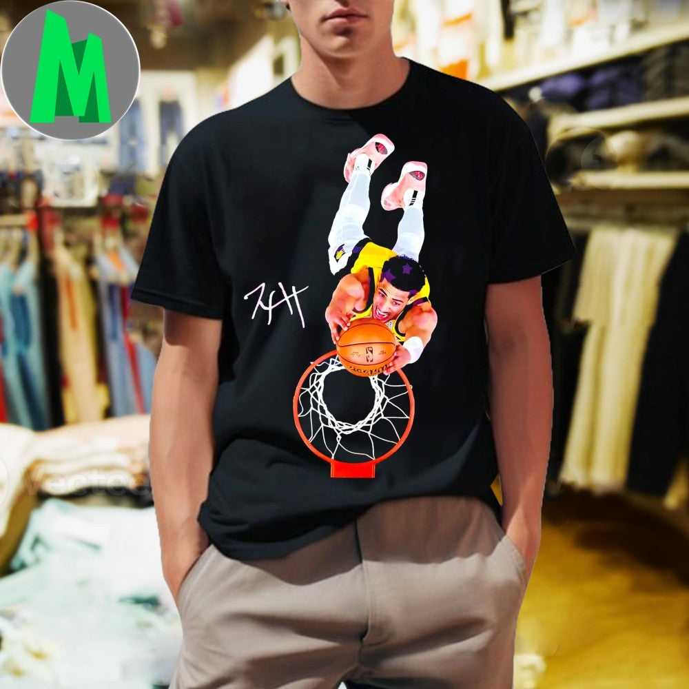 Tyrese Haliburton Dunk Pose Overhead Angle Shirt