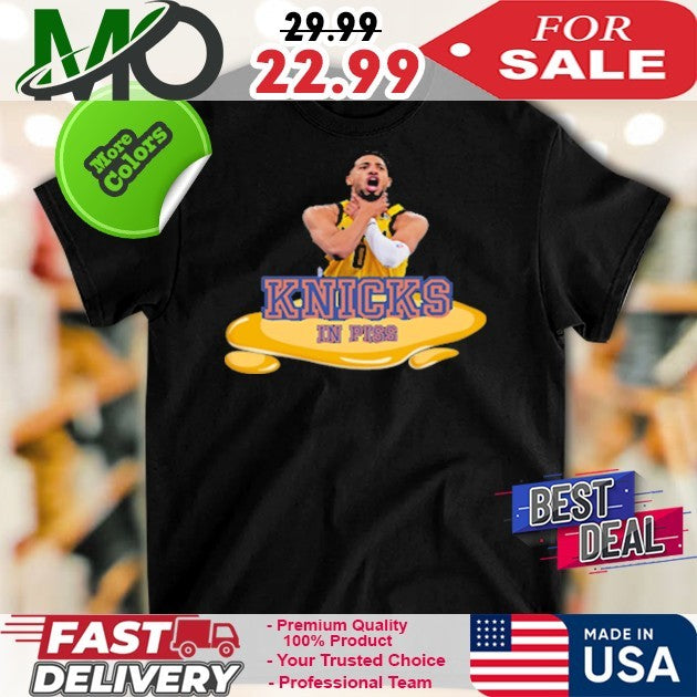 Tyrese Haliburton Knicks In Piss Choke Funny Basketball Fan T-Shirt