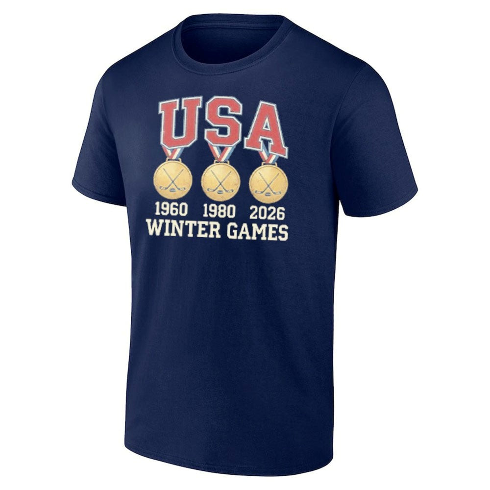 USA Hockey Miracle On Ice 1980 1960 2026 Gold Medals Shirt