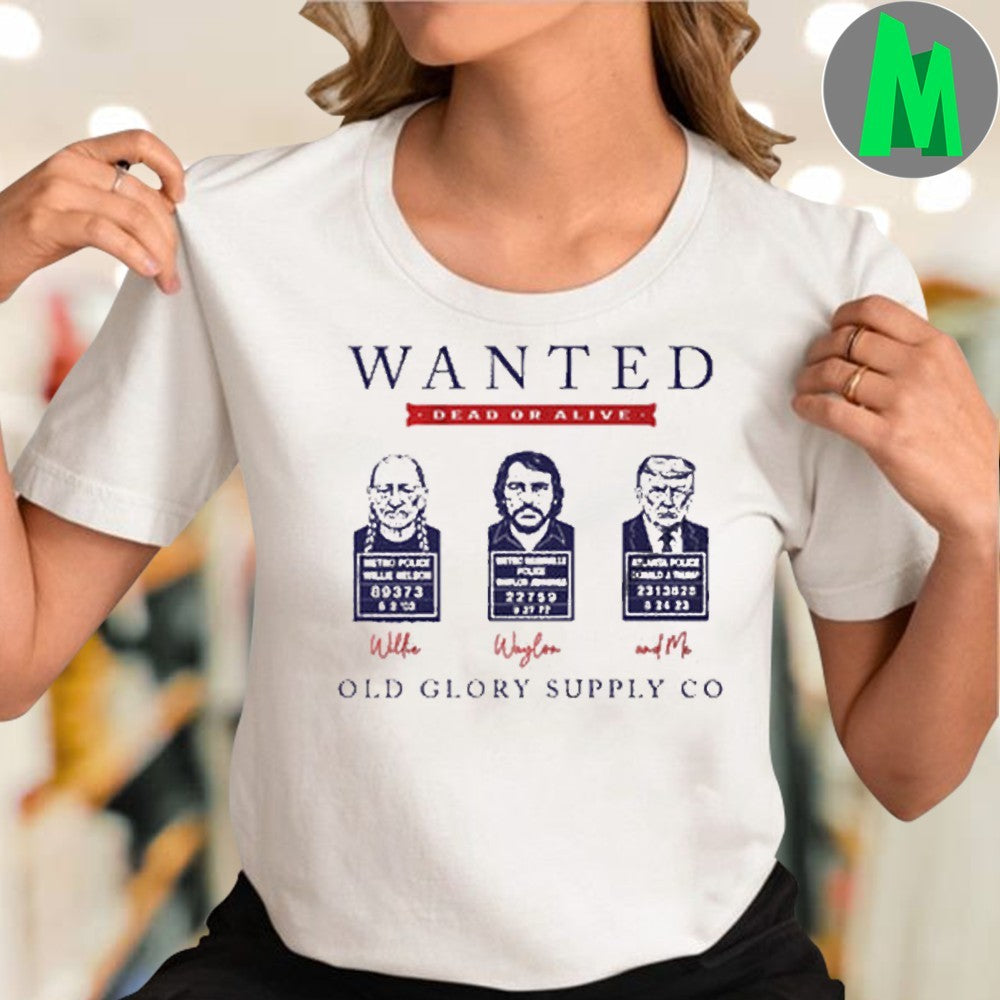 User’s Suggested Name Willie, Waylon and Trump Outlaw Mugshot Shirt