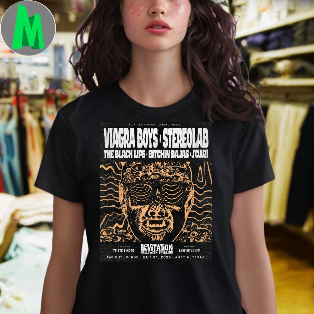 Viagra Boys Stereolab Halloween Freakend Concert Poster T-Shirt