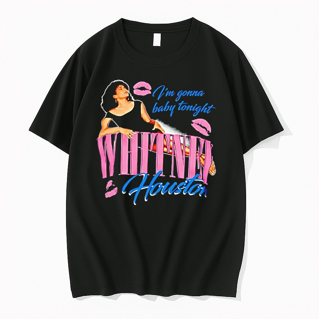 Official Whitney Houston Im Gonna Baby Tonight Pink Lips T Shirts Jpg