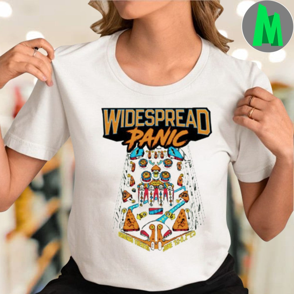 Widespread Panic Chicago Theatre Tour 2025 Pinball Graphic Music Band Fan T-Shirt