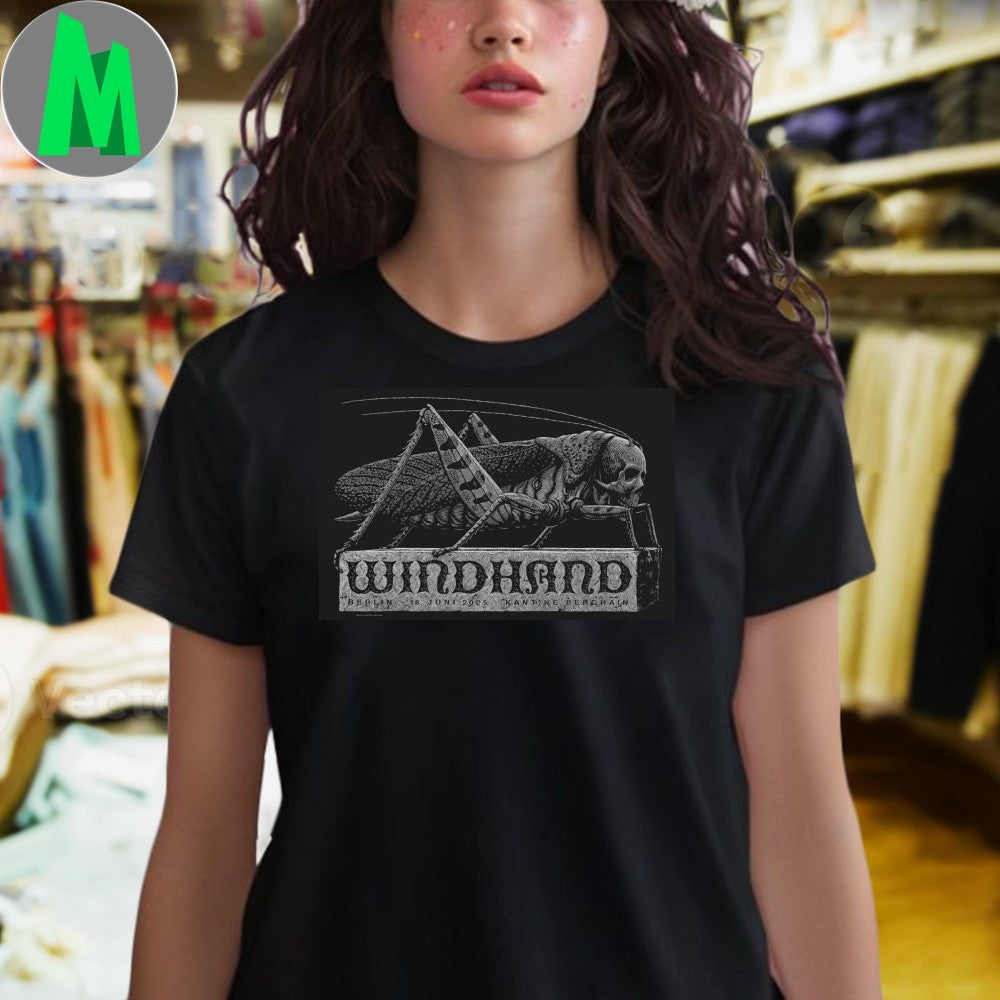 Windhand June 18 2025 Berlin Skull Locust Concert Poster T-Shirt