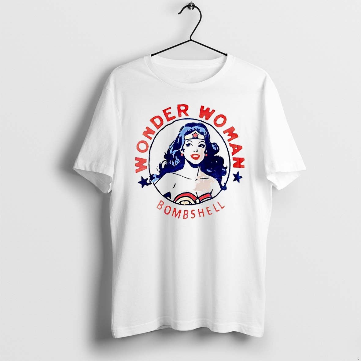 Official Wonder Woman Bombshell Circle Vintage T Shirts Jpg