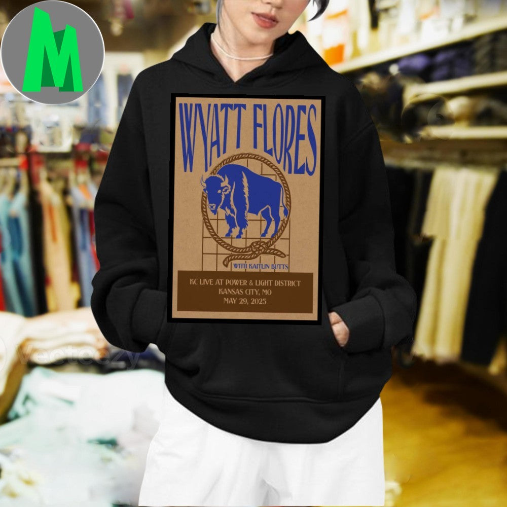 Wyatt Flores Kansas City 2025 Concert Poster T-Shirt Country Music Fan Apparel