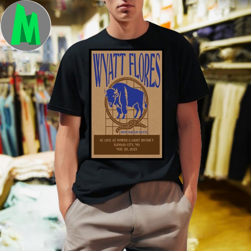 Wyatt Flores Kansas City 2025 Concert Poster T-Shirt Country Music Fan Apparel