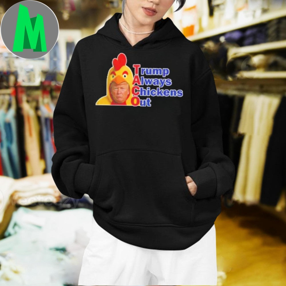 donald Trump Chicken Costume T-Shirt Trump Always Chickens Out TACO Political Humor Black