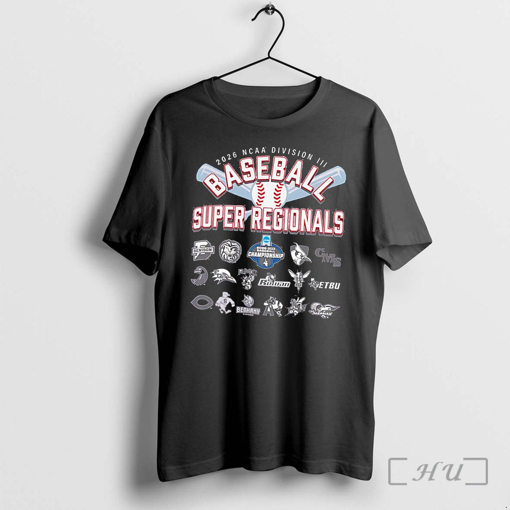 Officials 2026 Ncaa Division Iii Baseball Super Regional Logos Tee