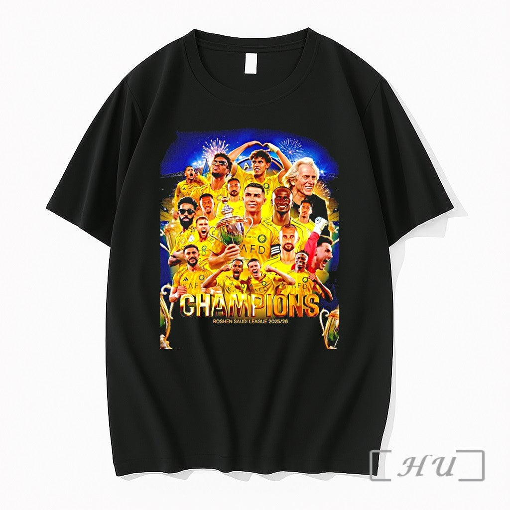 Officials Al Nassr Win Saudi Pro League Champions 2025 26 Collage Team Premium T Shirts