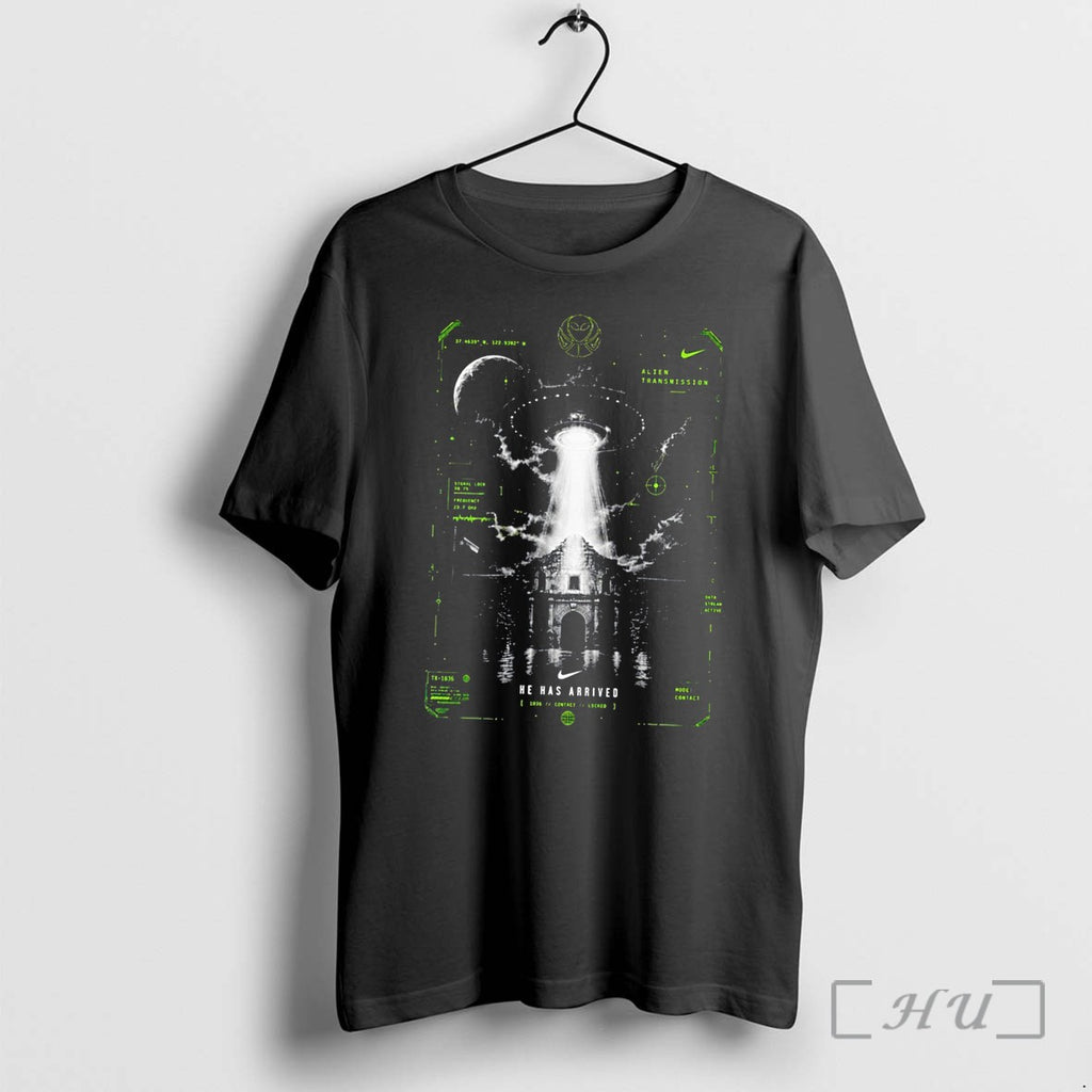 Officials Alien Transmission He Has Arrived Ufo Vintage Tee