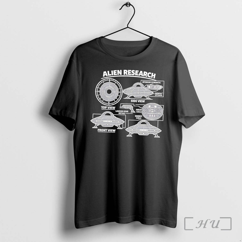 Officials Alien Research Ufo Top View Front View Side View Tee Premium T Shirts Sweater
