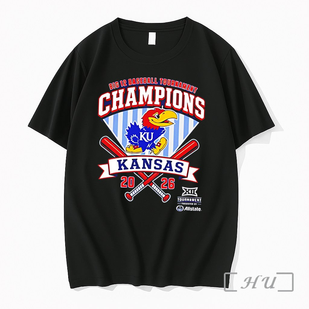 Officials Big 12 Baseball Tournament Champions Kansas 2026 Symbol Tee