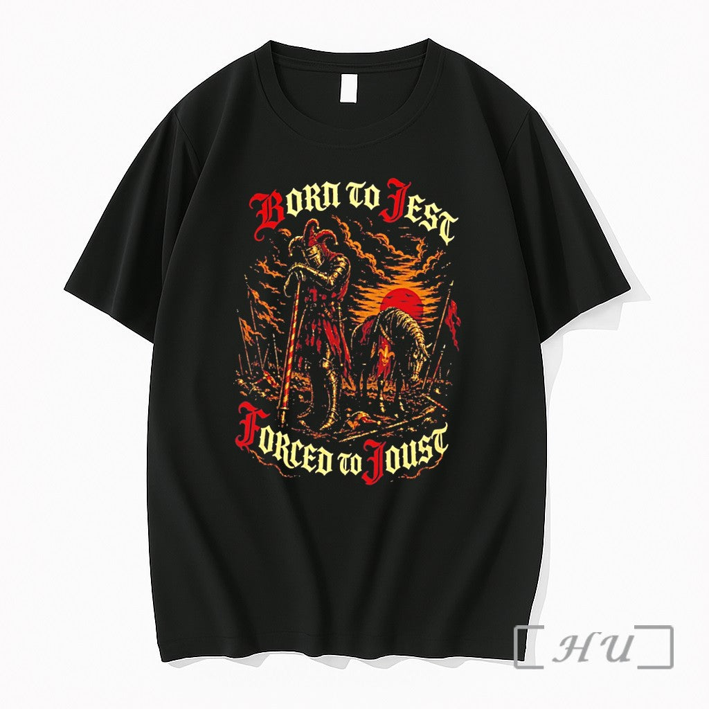 Officials Born To Jest Forced To Joust Battle Knight Clown Tee Premium T Shirts Sweater
