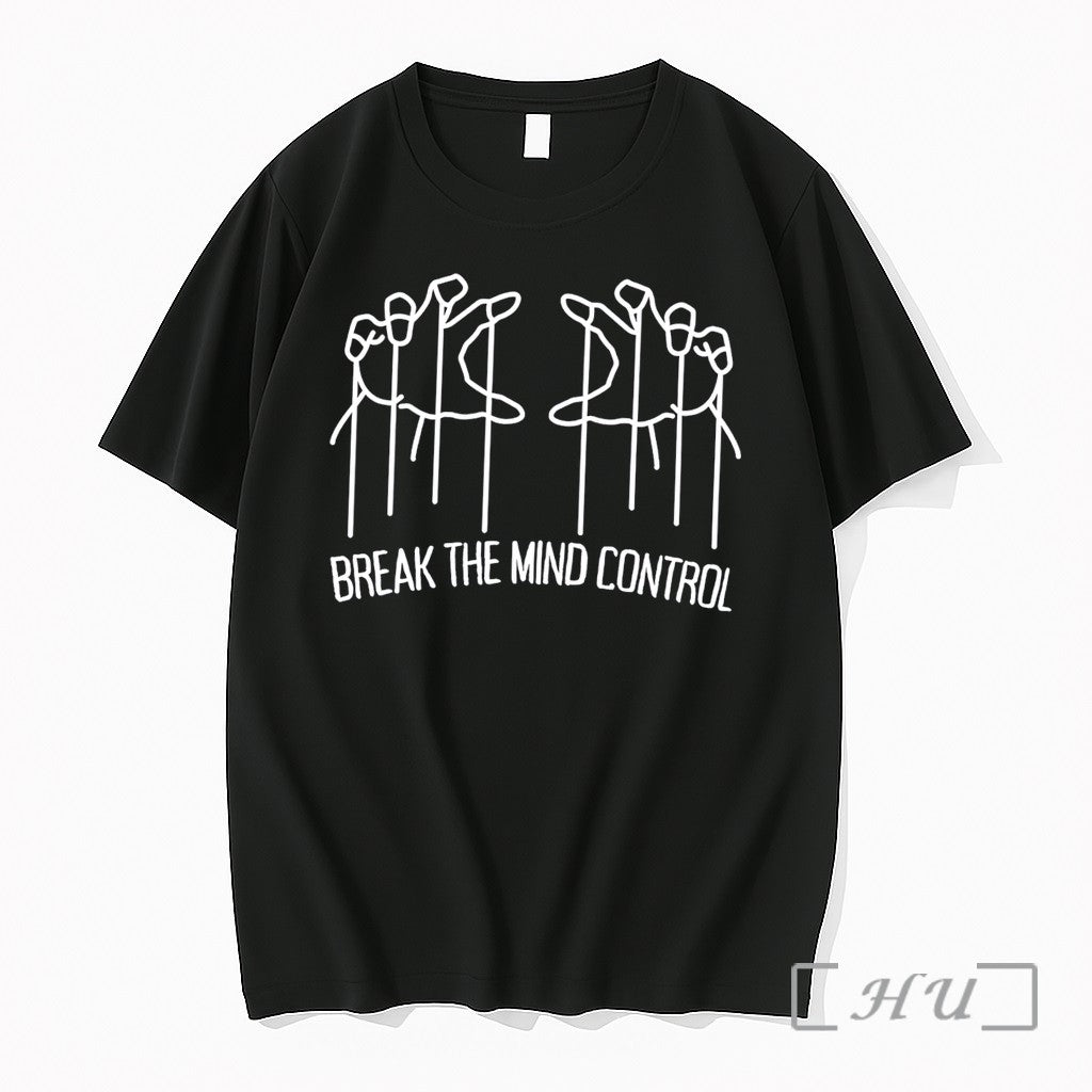 Officials Break The Mind Control Simple Hand Doodle Art Tee