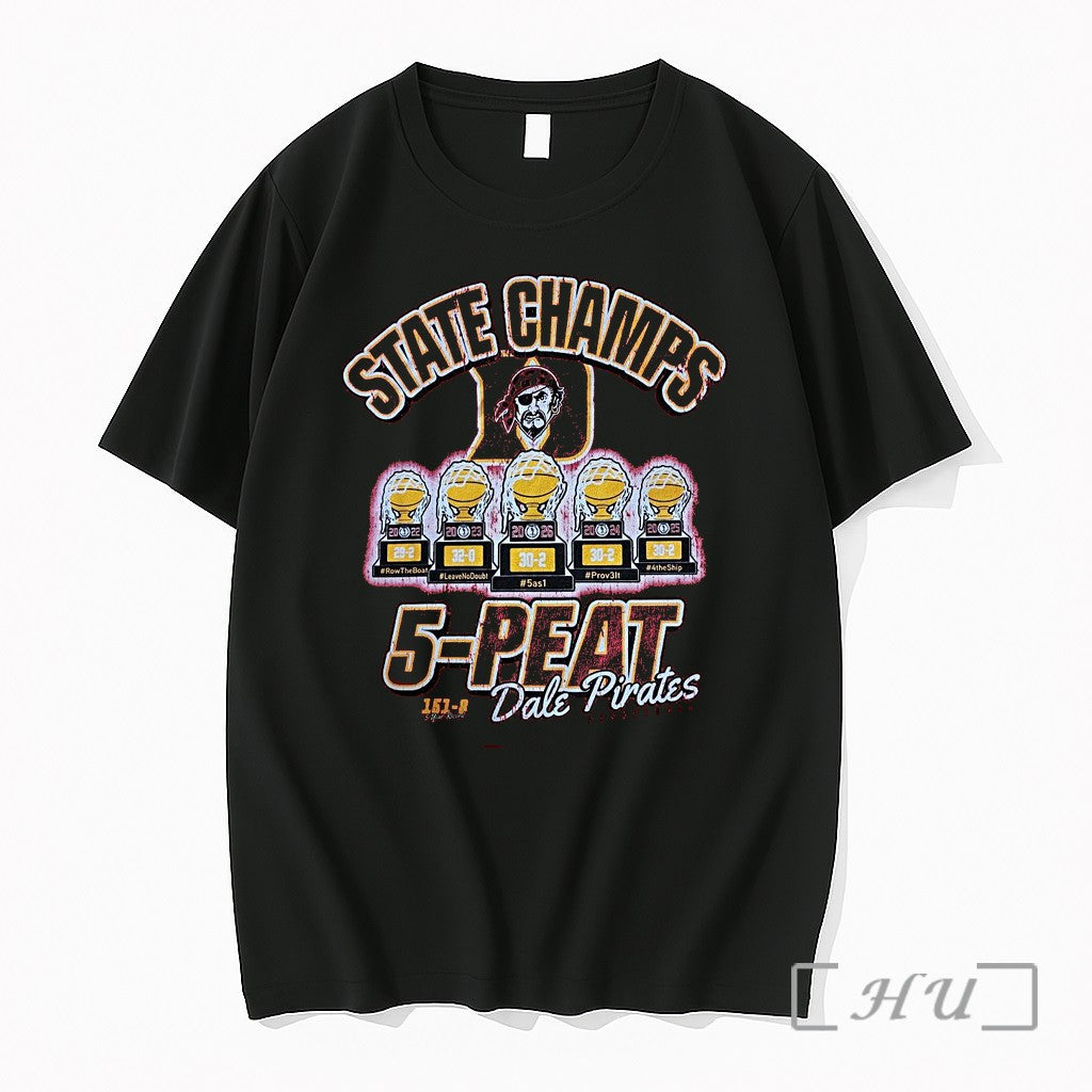 Officials Dale Pirates Basketball 5 Peat State Champs Pirate Mascot Championship 1 Premium T Shirts