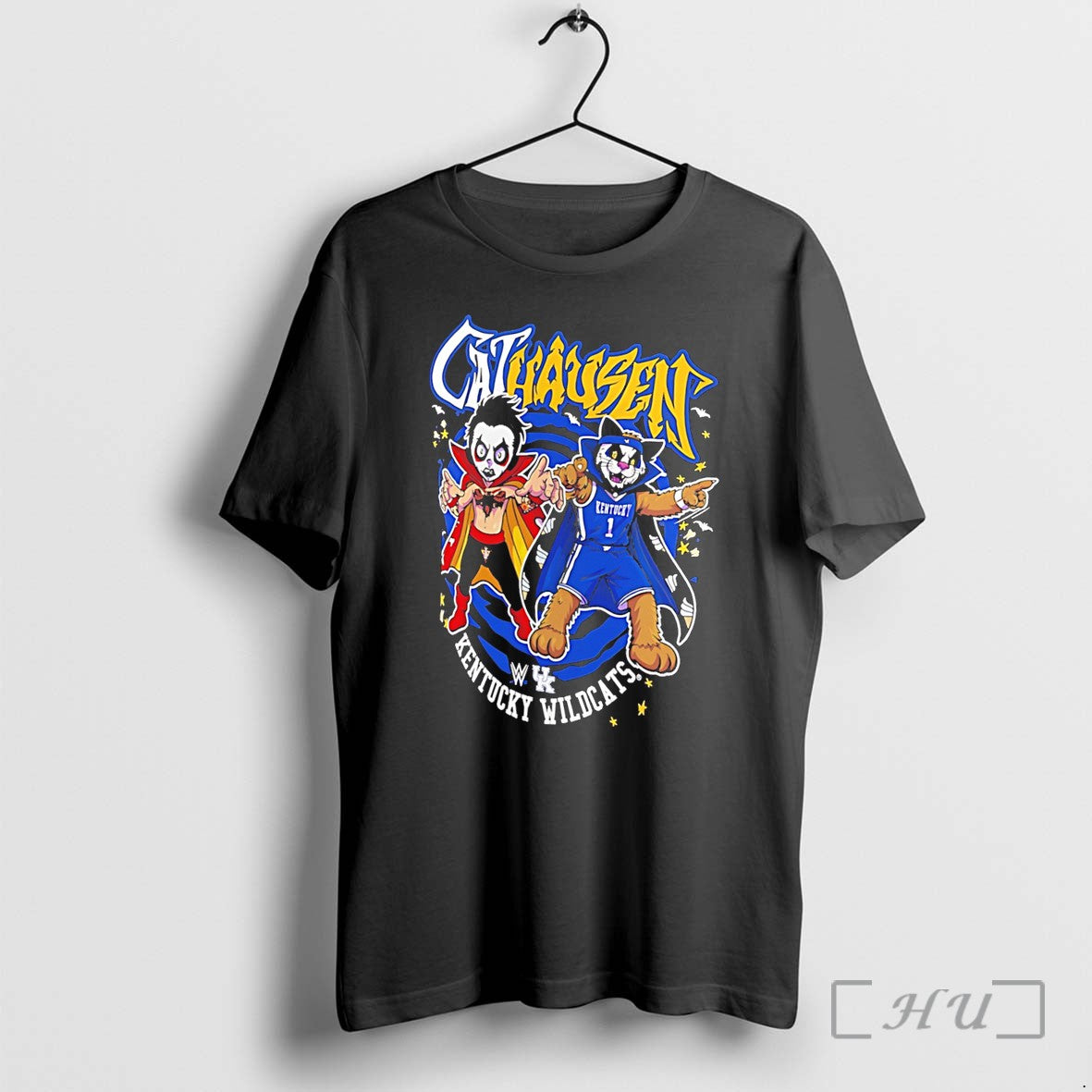 Officials Danhausen Cathausen And Kentucky Wildcats Mascot Caricature Tee