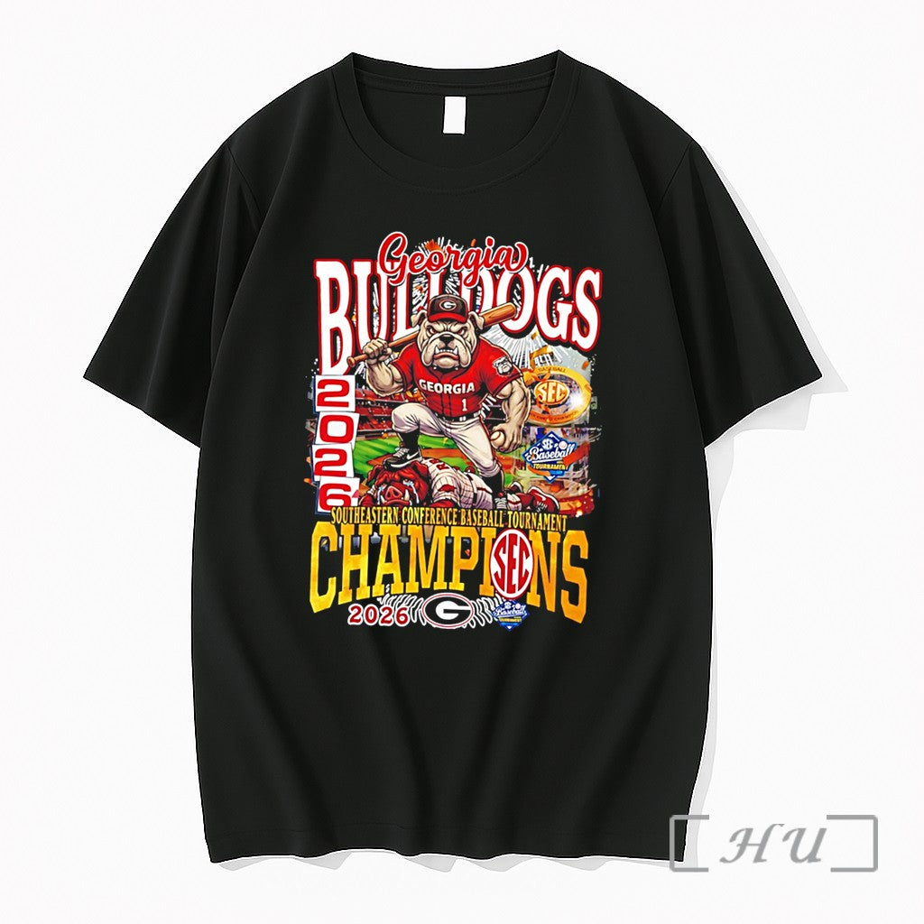 Officials Georgia Bulldogs 2026 Southeastern Conference Baseball Tournament Champions Mascot Tee Premium T Shirts Sweater