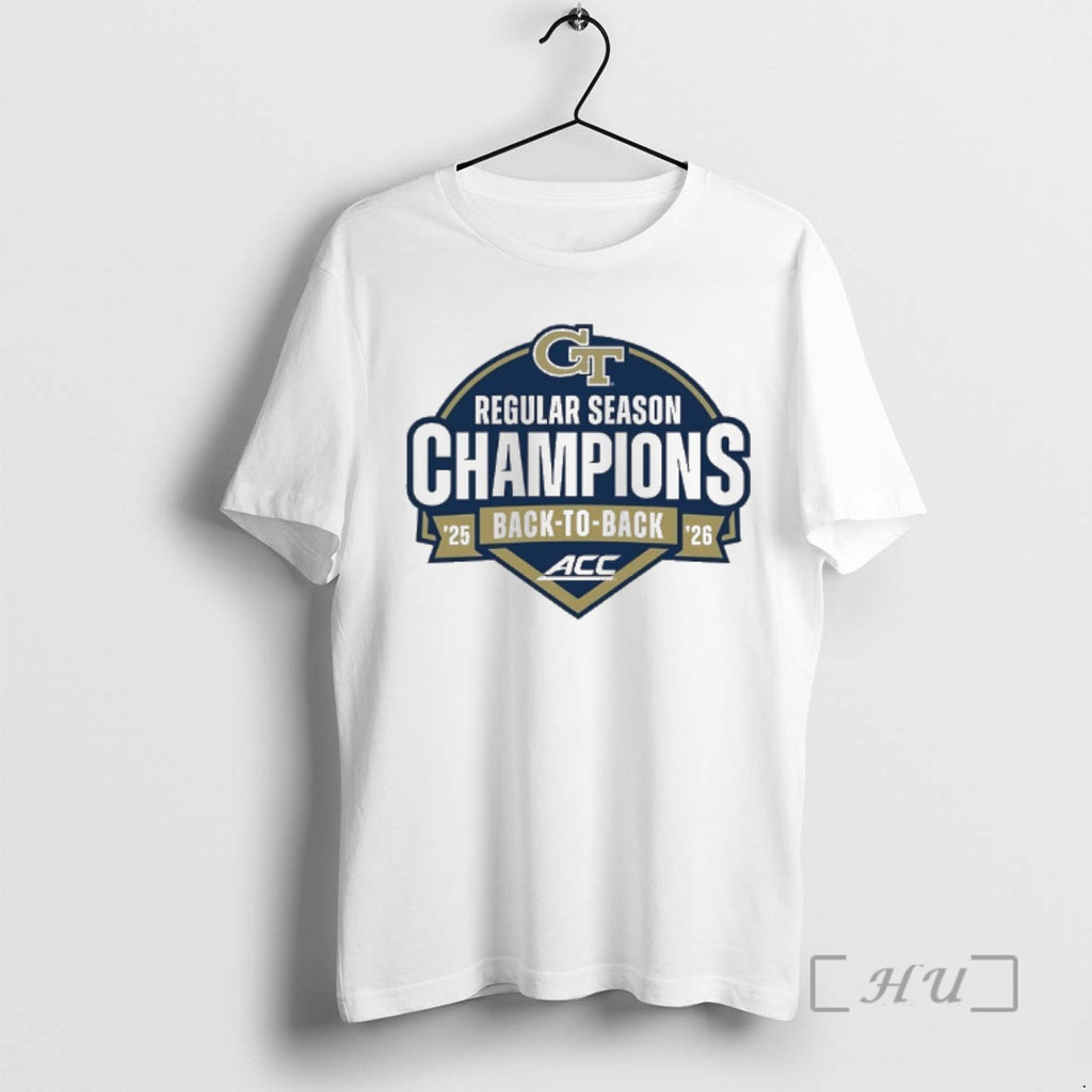Officials Georgia Tech 2025 2026 Acc Back To Back Regular Season Champions Premium T Shirts