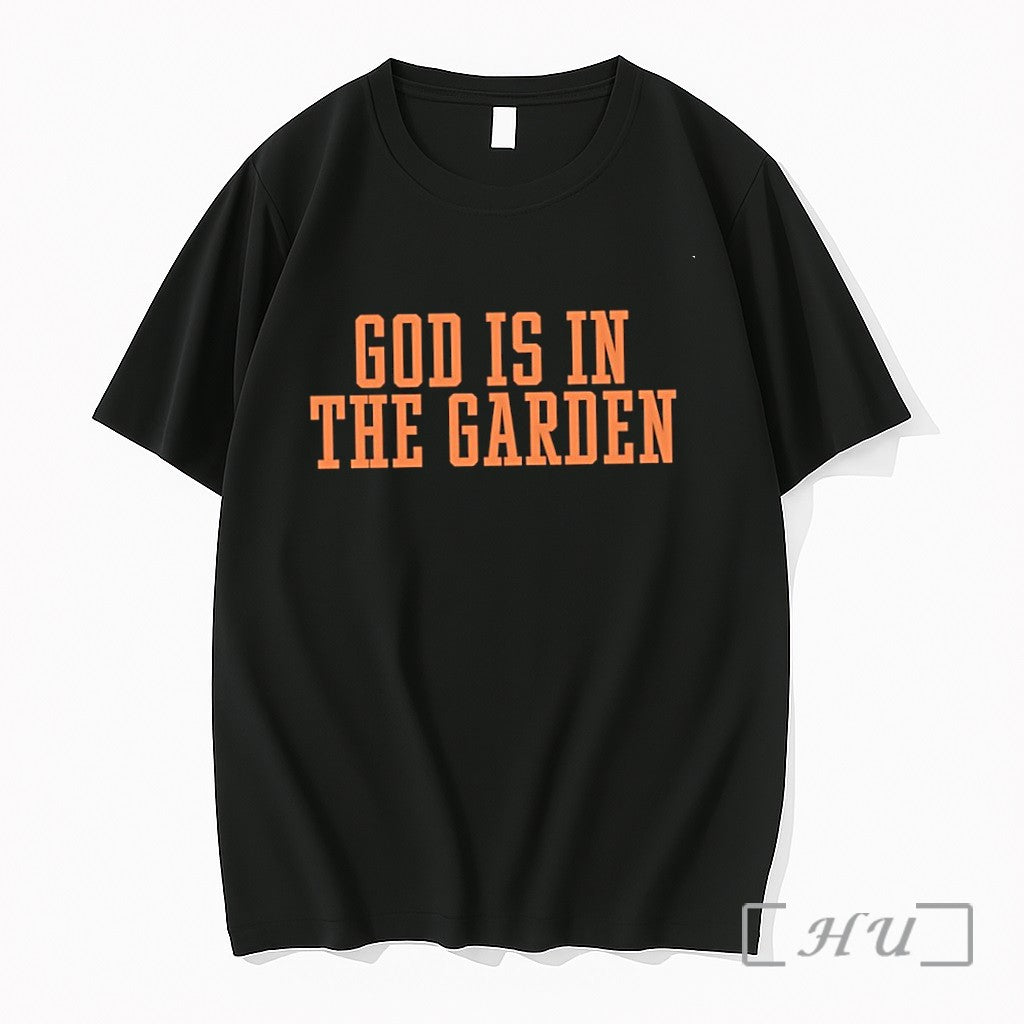 Officials God Is In The Garden New York Knicks 2026 Nba Finals Premium T Shirts