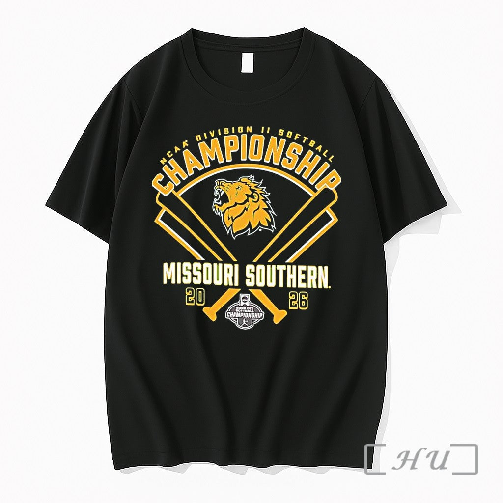 Officials Missouri Southern Lions Ncaa Divison Ii Softball Championship 2026 Softball Bats Premium T Shirts