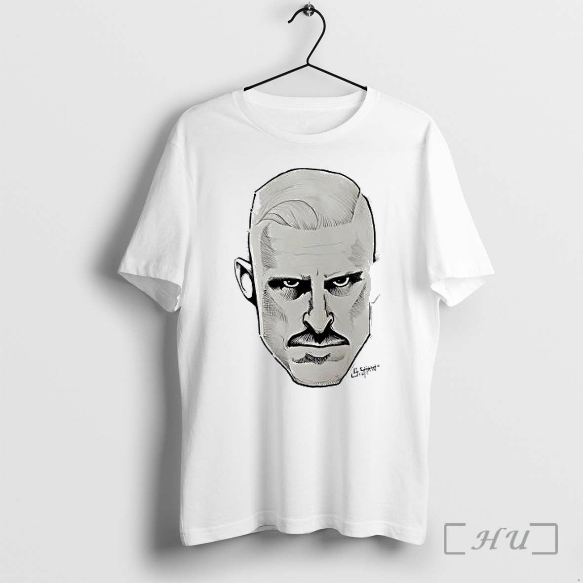 Officials Mustache Man Portrait Inmustache Man Portrait Shirttense Gaze Slick Back Hair Premium T Shirts