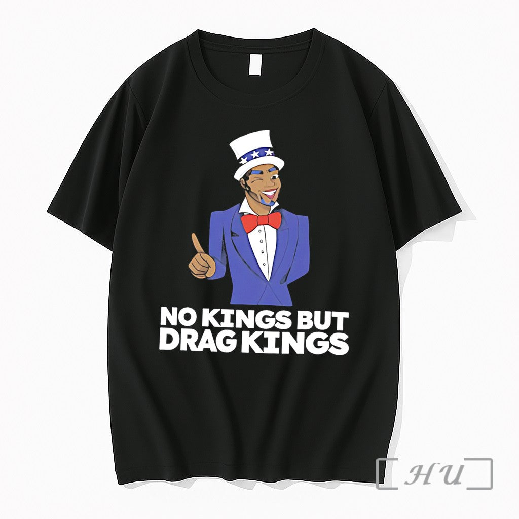 Officials No Kings But Drag Kings With Black Uncle Sam Character Tee Premium T Shirts