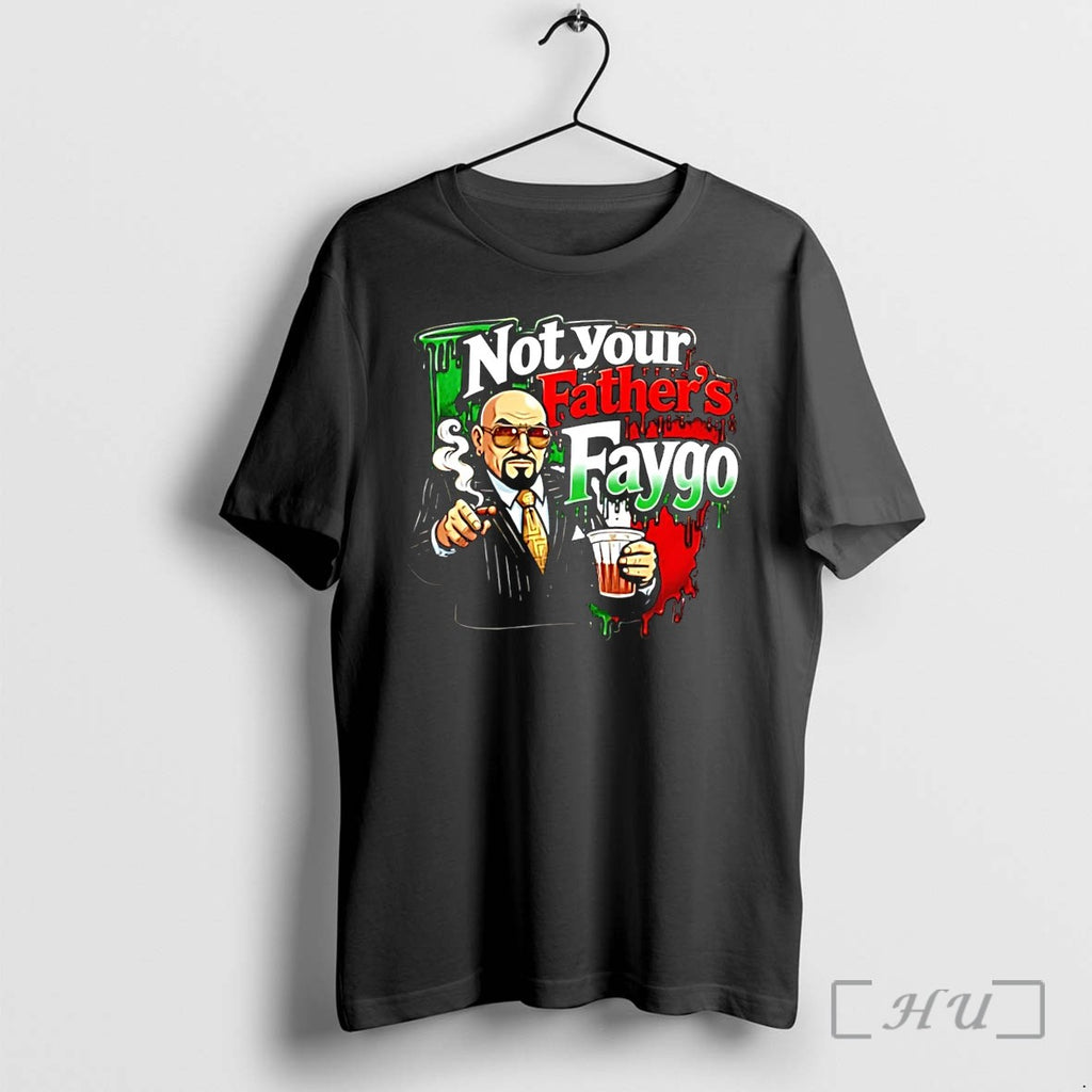 Officials Not Your Fathers Faygo Mobster Pinstripe Suit Cigar Dripping Paint Black Premium T Shirts